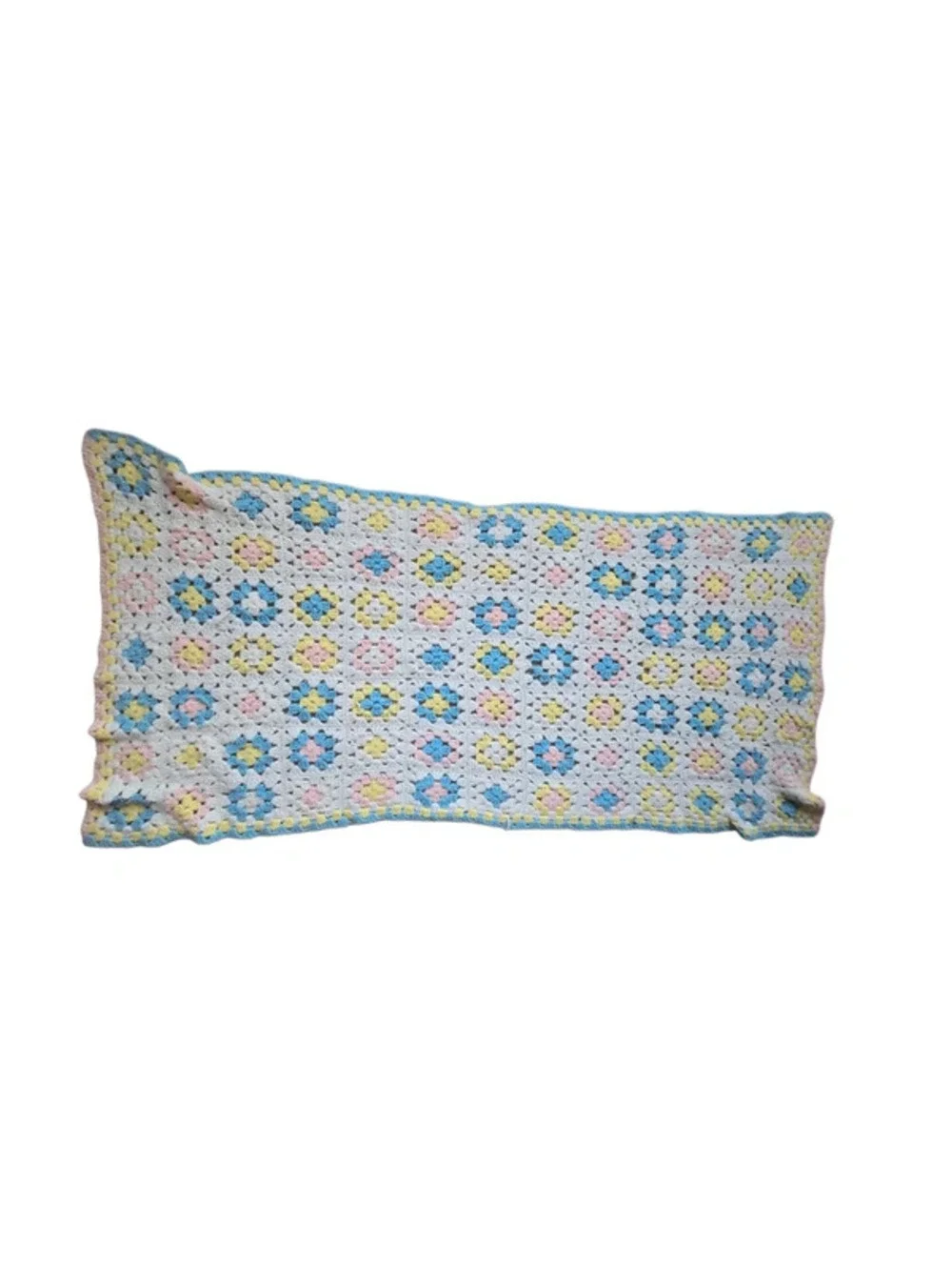 Handmade Pastel Granny Square Crochet Baby Blanket